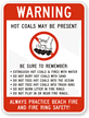 Warning: Hot Coals May Be Present Sign