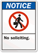 Notice No Soliciting Sign