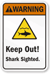 Keep Out! – Shark Sighted. (graphic) Sign