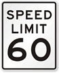 60 Speed Limit Road Traffic Sign