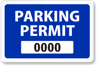 Parking Permit for Inside of Car Window
