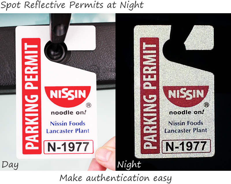 Reflective Parking Permits