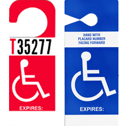Disability access parking placard for Arkansas
