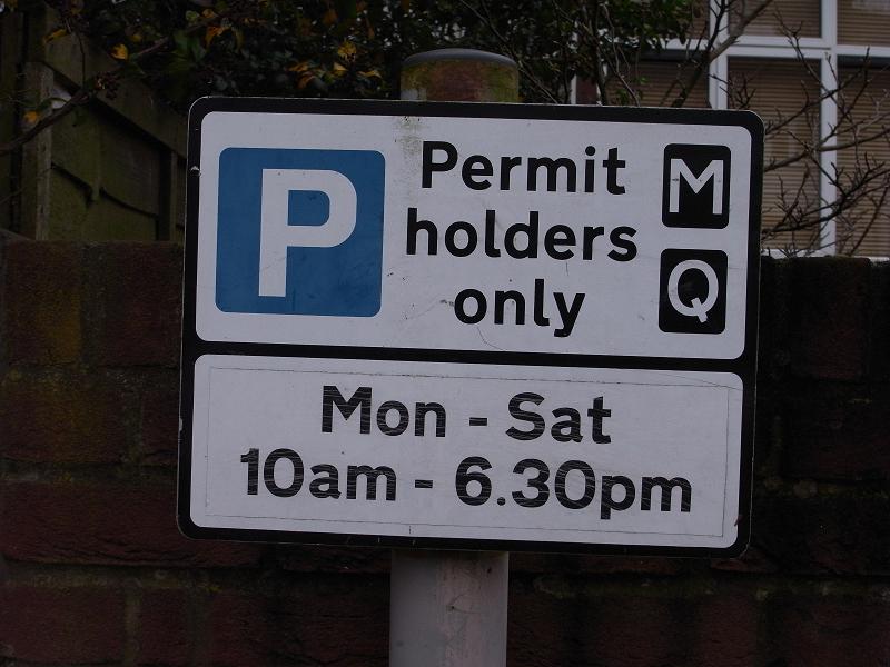 UK permit holders only sign