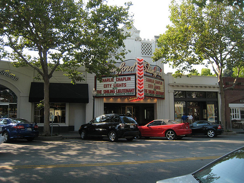 Movie theater and parking in Palo Alto