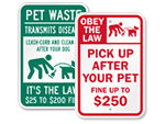 Clean Up After Your Dog Fine Signs