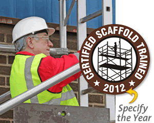 Scaffold Trained Hard Hat Stickers