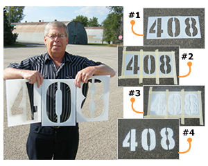 Parking Lot Number & Letter Stencils
