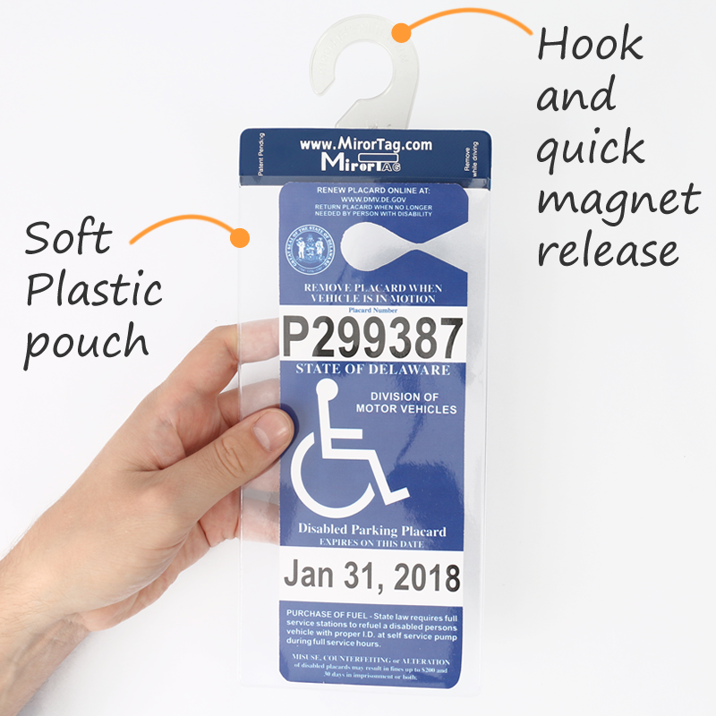 Boao 12 Packs Handicap Parking Placard Holder Transparent Disabled Parking Permit Hanger Holders Placard Protective Holder with Hooks for Handicap Placard，No Disability Card Included 