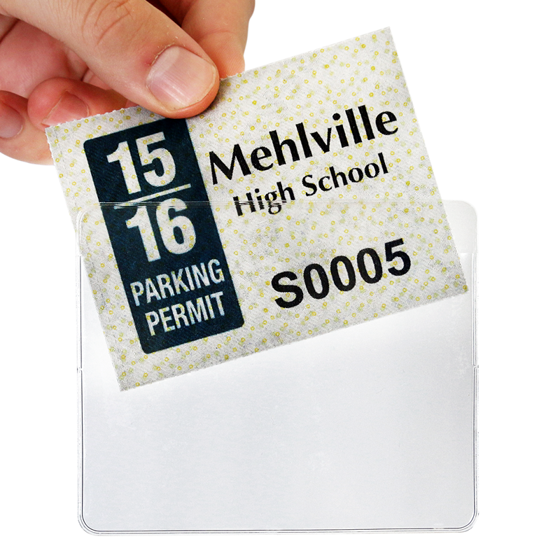 50 X Self Adhesive Back Windscreen Holder Parking Permit 110 By 90 Mm Cling On 