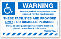 Reserved Handicapped Parking Sticker