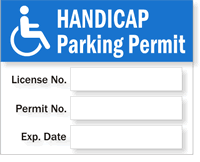 Parking Permit Handicapped Static Cling Decals