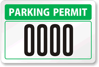 Reflective Parking Permit Outside of Car Window