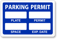 Parking Permit for Inside of Car Window