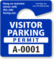 Mini Numbered Visitor Parking Permit Hang Tag