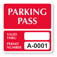 Parking Pass Numbered Decal