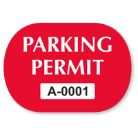Parking Permit Capsule Shaped Sticker