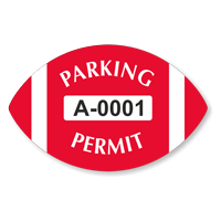 Parking Permit Football Shaped Sticker