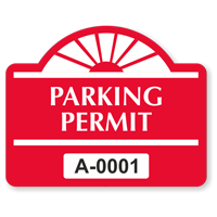 Parking Permit Round Arch Shaped Sticker