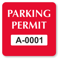 Parking Permit Square Shaped Sticker