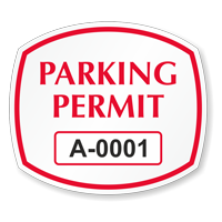 Parking Permit Squarish Oval Shaped Sticker