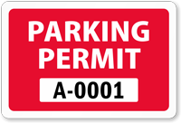 Parking Permit for Inside of Car Window, Colored