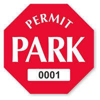 Permit Park Octagon Shaped Sticker