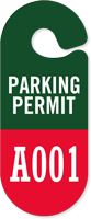 Racetrack Numbered Parking Permit Hang Tag