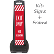 Exit Only No Re-Entry Lotboss Portable Sign Kit