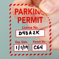 Parking Permit Static Cling Vinyl Decal